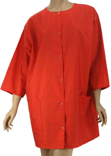 Plus Size Red Nylon Cosmetology Jacket