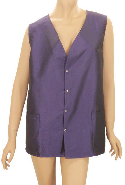 Plus Size Hair Salon Stylist Vest Plum Shimmer