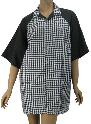 Houndstooth Unisex Stylist Hair Salon Groomer Shirt Medium