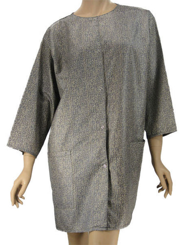 Hair Styling Smock Jacket Brown Weave Print Repels Water Hair Lightweight