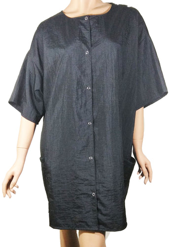 Work Smock Jacket Short Sleeve Lightweight Black Nylon Water Stain Resist Finish