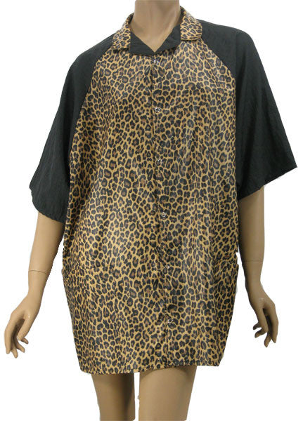 Leopard Black Unisex Stylist Groomer Shirt Medium