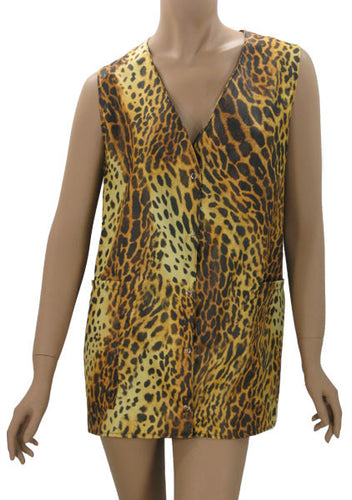 Plus Size Hair Salon Vest Cheetah