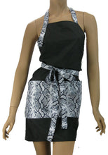 Cute Hair Stylist Apron In Lightweight Black With Python