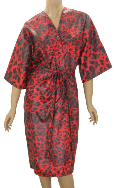 Salon Gown Red Leopard Print