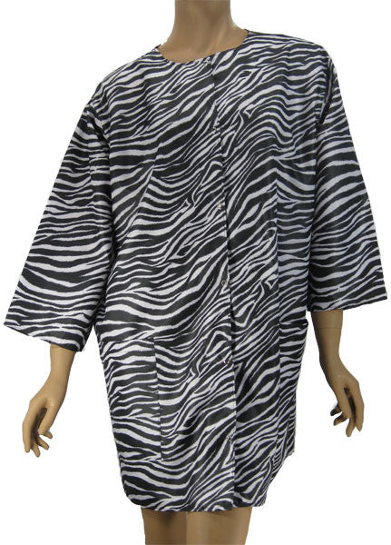 Plus Size Salon Styling Jacket In Zebra Print